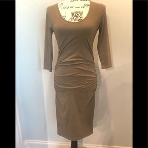 RUCHED MIDI DRESS